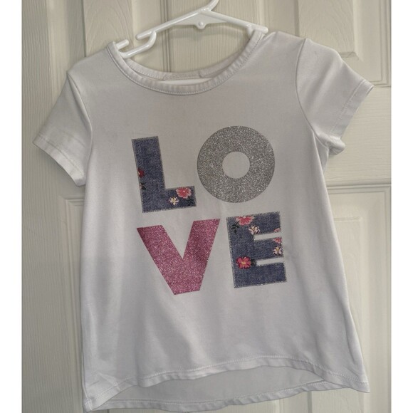 Btween Girls’ LOVE Graphic T-Shirt, Size 4, Excellent Condition - Picture 1 of 3